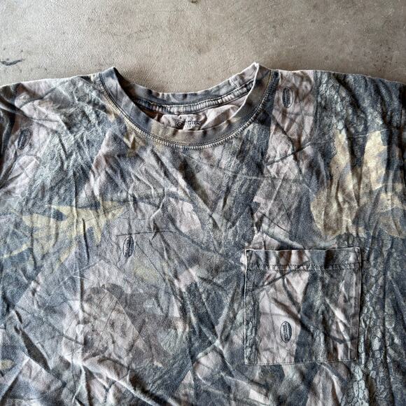 VINTAGE Y2K REALTREE CAMO POCKET T-SHIRT GRUNGE RETRO GREEN BAGGY MENS XXL - Picture 2 of 5